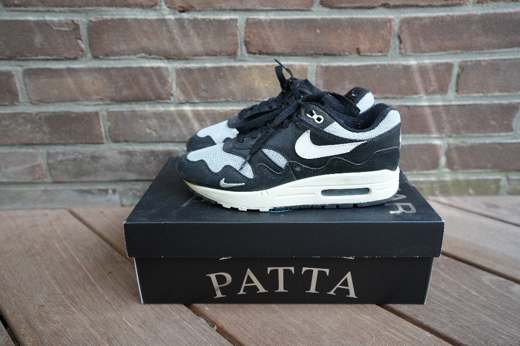 Patta x Nike Air Max 1 The Wave 'Black' (2022) | Maat 38,5, Zwart, Nike, Ophalen of Verzenden, Sneakers of Gympen
