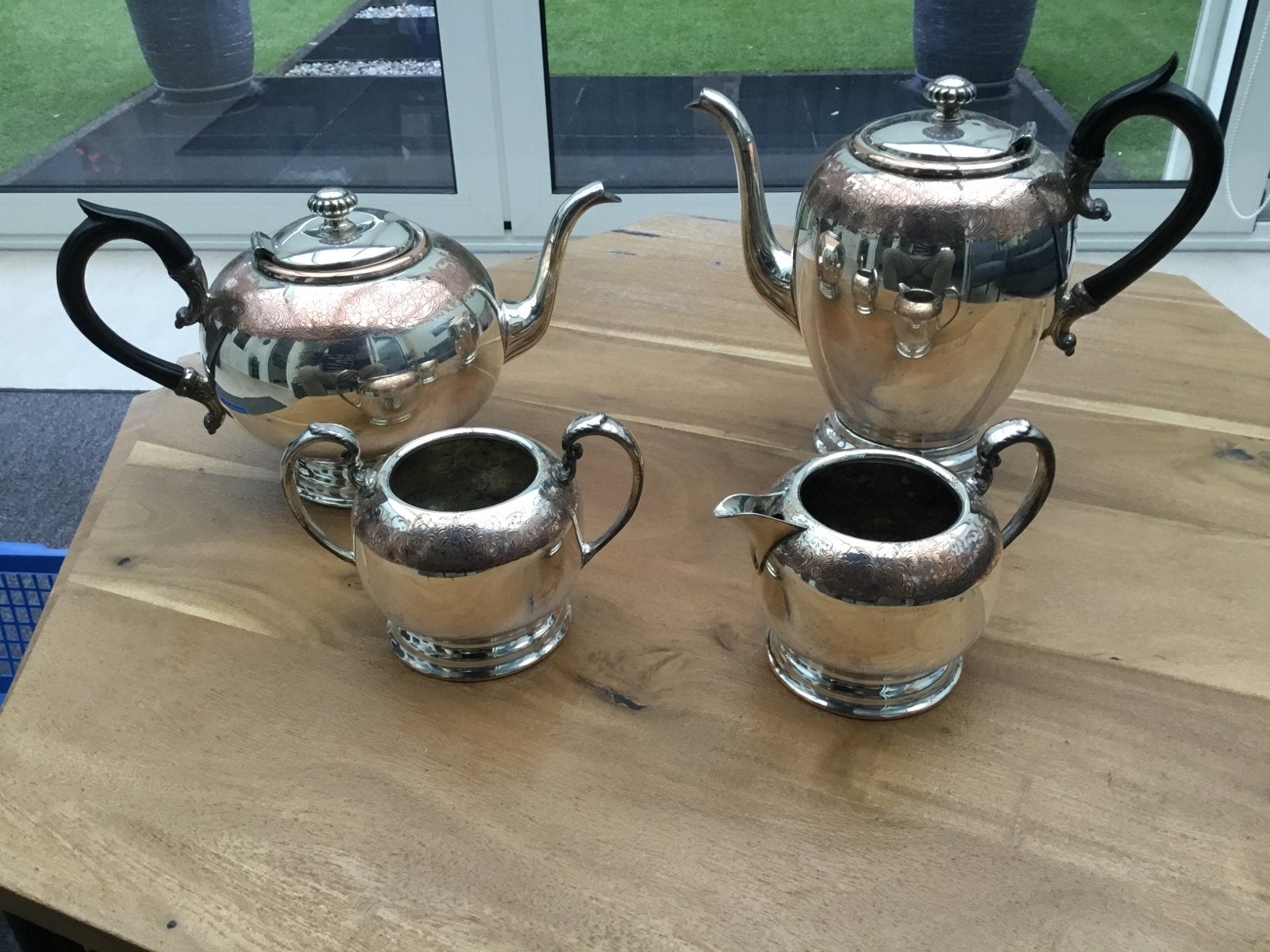 Vintage verzilverd koffie/theestel WMROGERS Hamilton Ontario, Ophalen of Verzenden