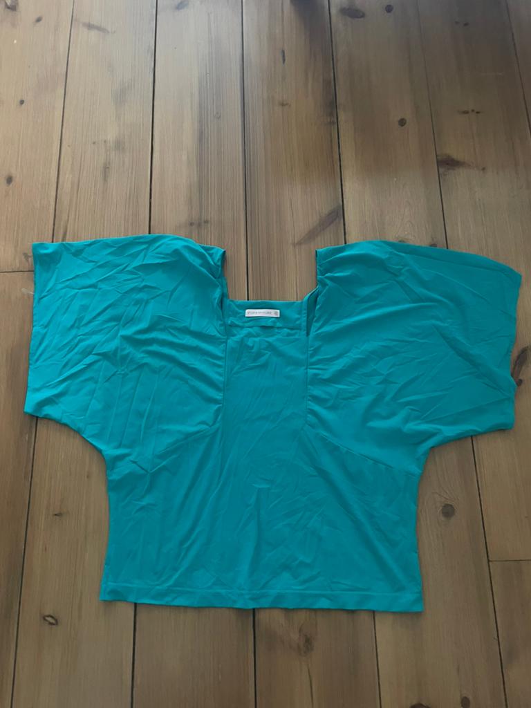 Leuke zeegroene travelstof top Studio Anneloes, M, Kleding | Dames, Tops, Maat 38/40 (M), Ophalen of Verzenden, Zo goed als nieuw