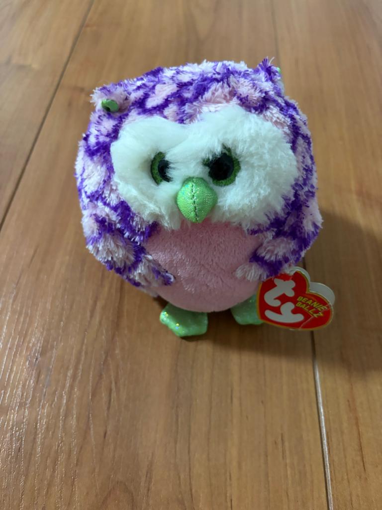 Ty Beanie Ballz Ozzy Uil - Nieuw met kaartje, Paars, Overige typen, Nieuw, Ophalen of Verzenden
