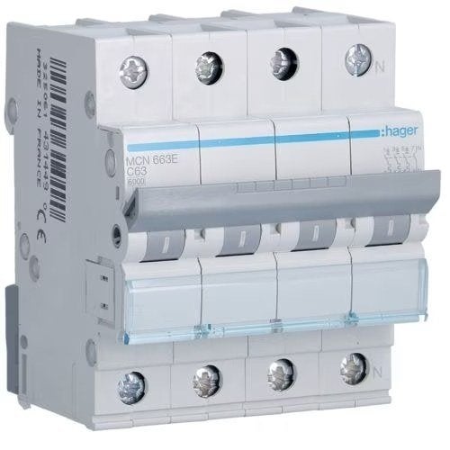 Automaat C63A 3P+N 6kA, Verzenden, Nieuw