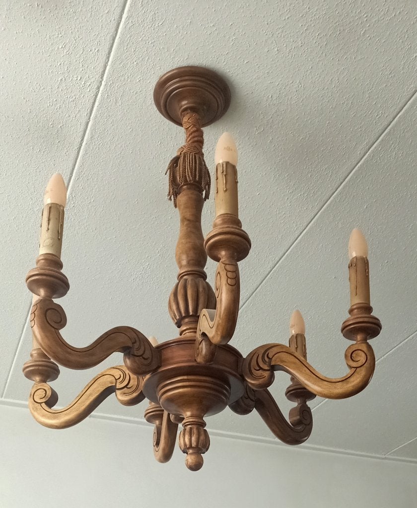 Kroonluchter, Huis en Inrichting, Lampen | Kroonluchters, Ophalen, Gebruikt, Hout