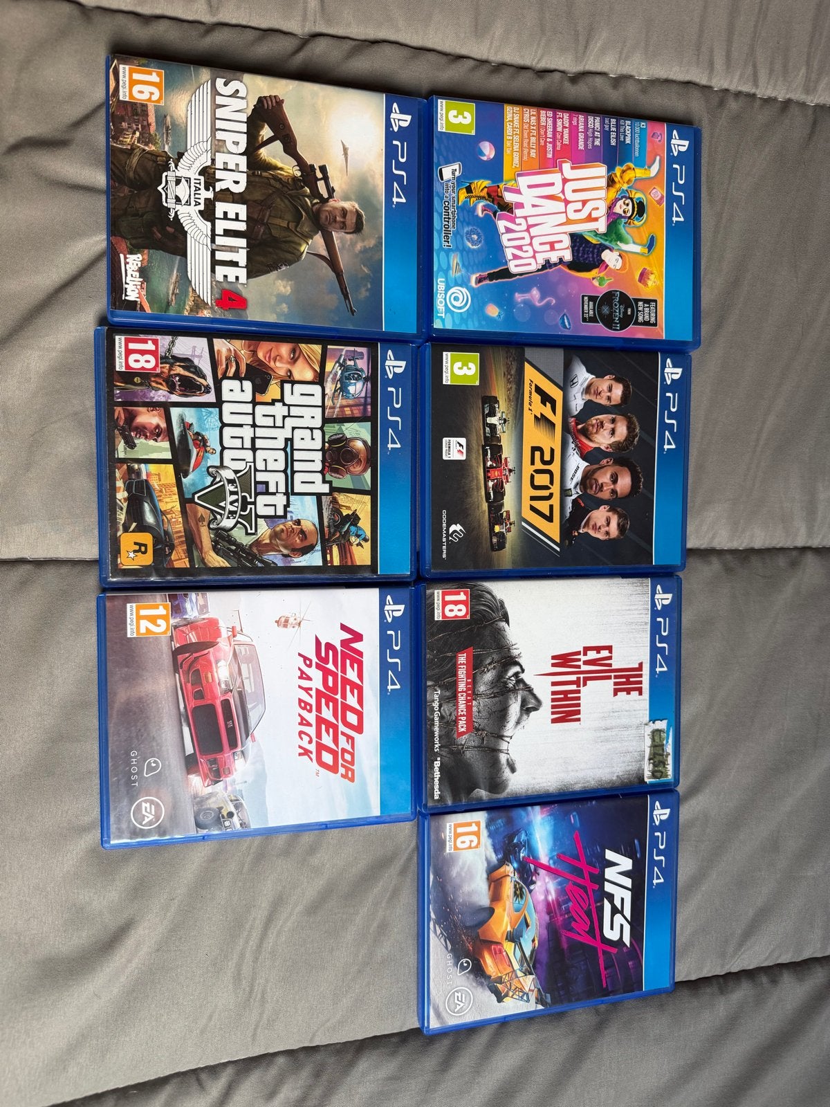 PS4 Games Bundel: Sniper Elite 4, GTA V, NFS, Just Dance & m, Online, Overige genres, 1 speler, Virtual Reality