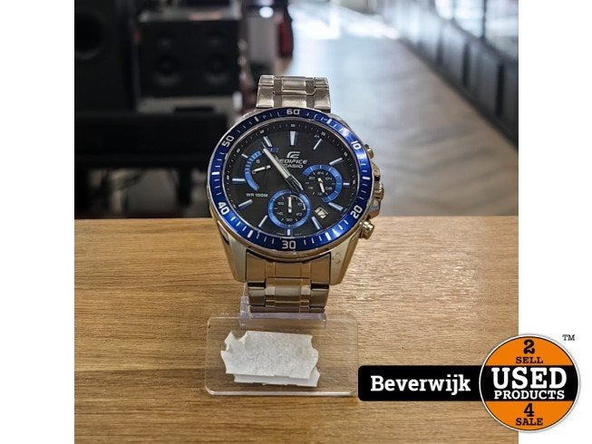 Edifice Casio EFR-552 Heren Horloge Zwart Zilver - Netjes!, Sieraden, Tassen en Uiterlijk, Casio, Zo goed als nieuw, Support@casio.com