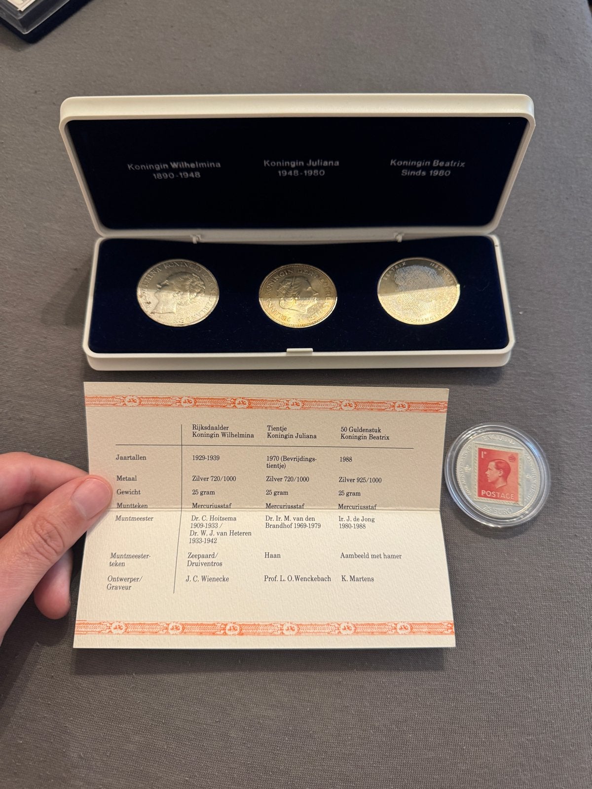Zilveren munten set: De 3 Vorstinnen (Wilhelmina, Juliana, B, Postzegels en Munten, Munten | Nederland, Setje, Zilver, Koningin Wilhelmina