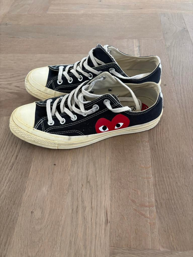 Converse x PLAY Comme des Garçons Chuck 70 Zwart, Zwart, Ophalen of Verzenden, Sneakers of Gympen, Gedragen