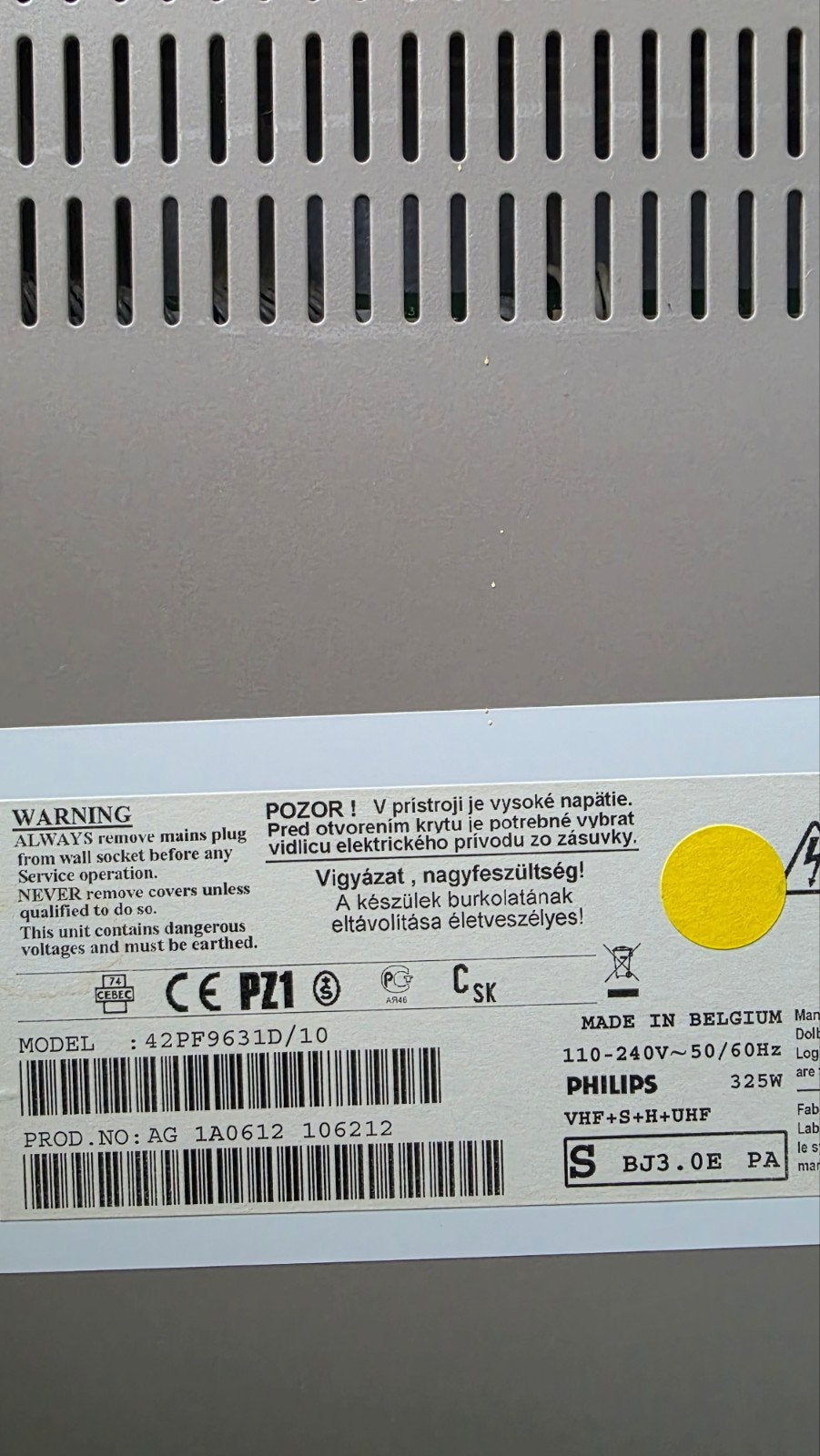 Gratis defecte PHILIPS,  Plasma televisie schakelt niet aan, Ophalen, Philips, 50 Hz, 100 cm of meer
