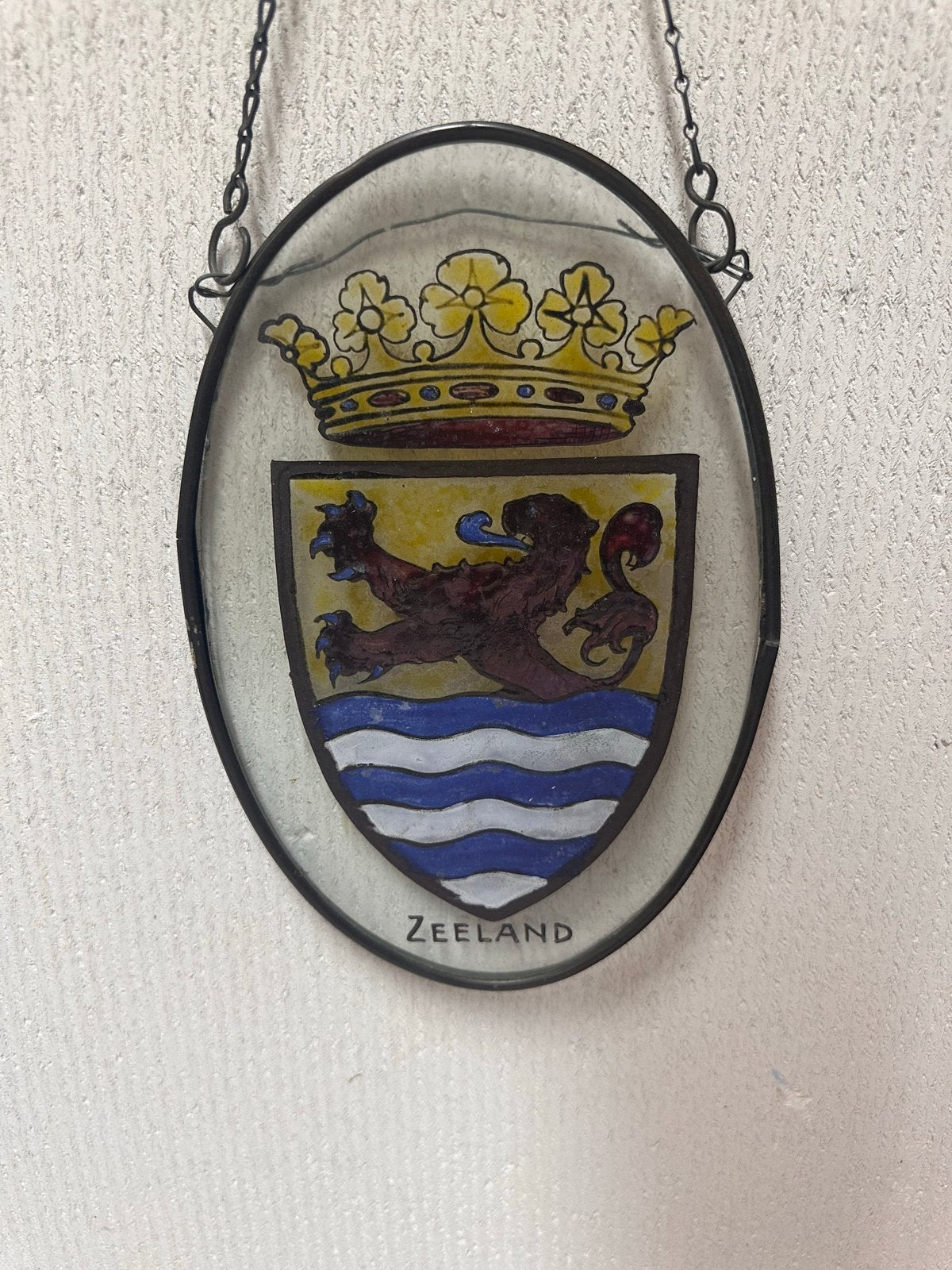 Glas-in-lood raamhanger wapen Zeeland, Ophalen of Verzenden