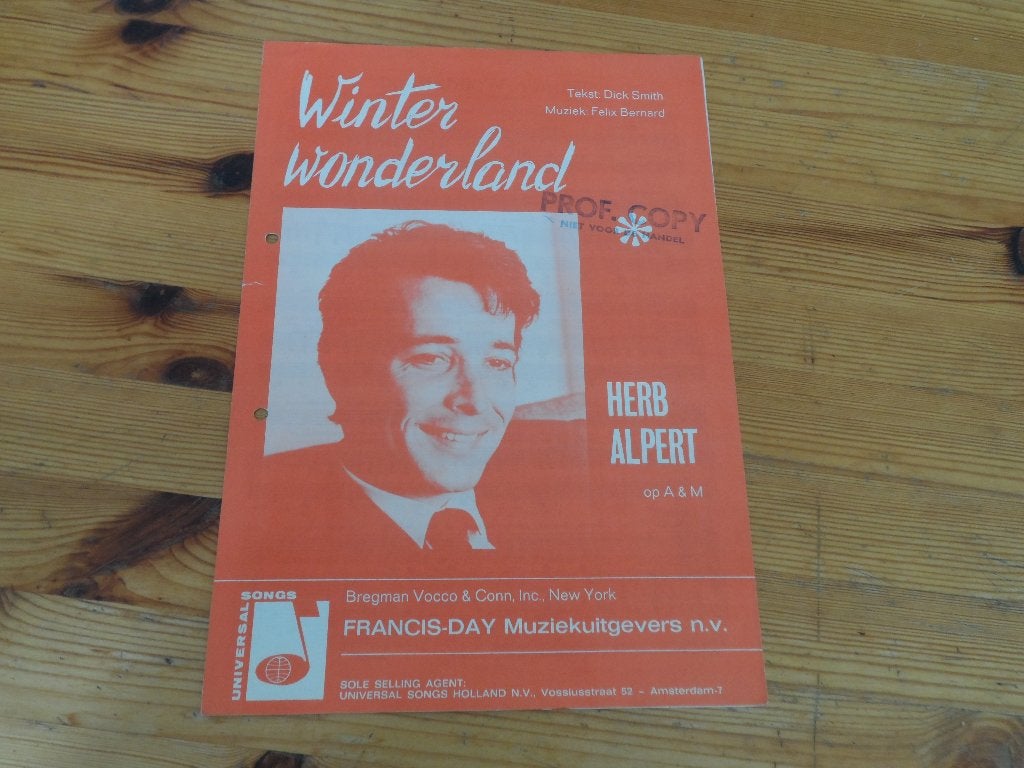 Winter wonderland - felix bernard - herb alpert, Gebruikt, Gitaar, Ophalen of Verzenden, Artiest of Componist