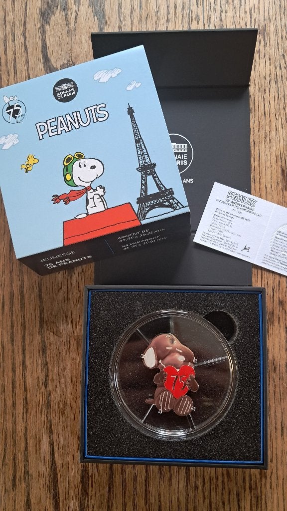 Zilveren snoopy munt, Koningin Beatrix, Zilver, Ophalen of Verzenden, Losse munt
