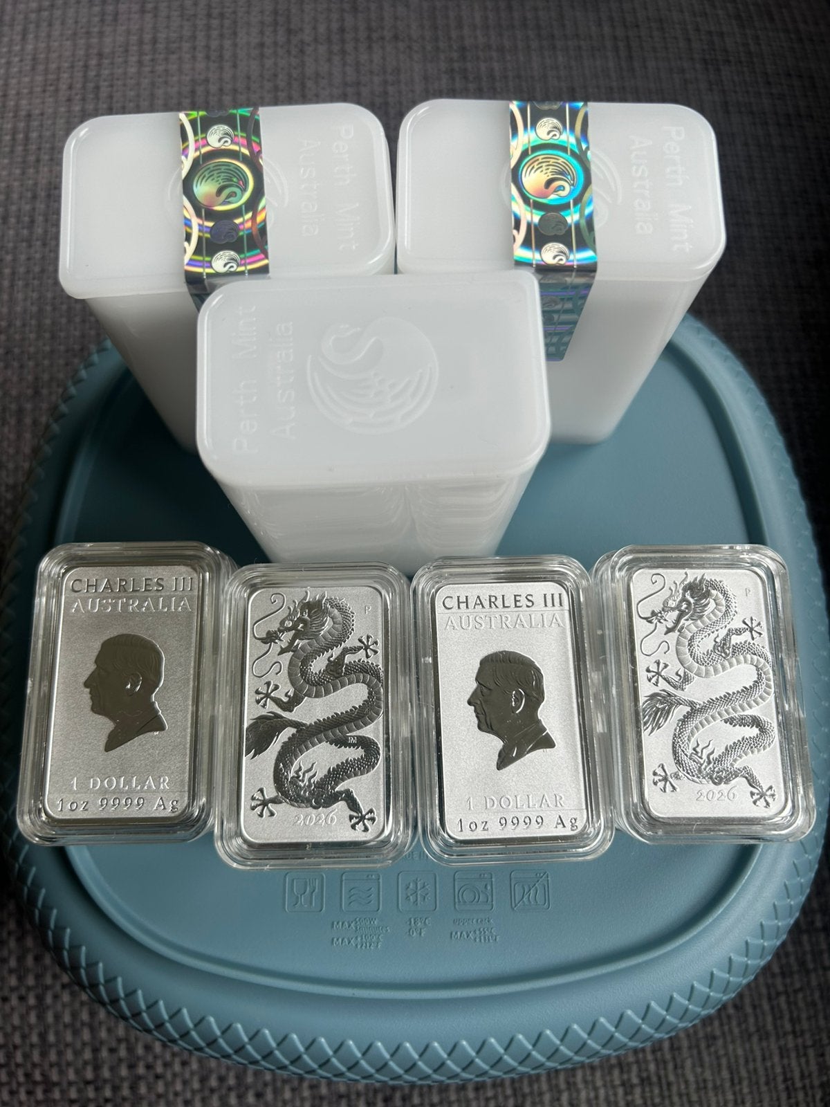 1 OZ Rectangular Dragon in capsule 2026., Verzenden, Zilver