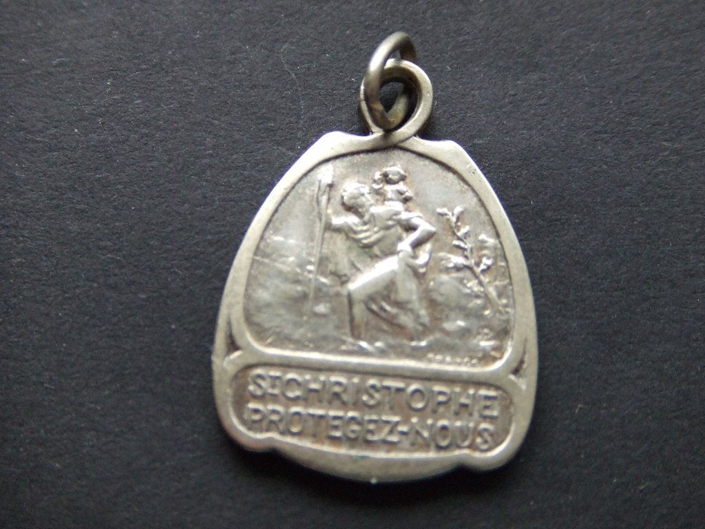 Heilige Christoffel beschermheilige, Ophalen of Verzenden, Gebruikt, Kaart of Prent