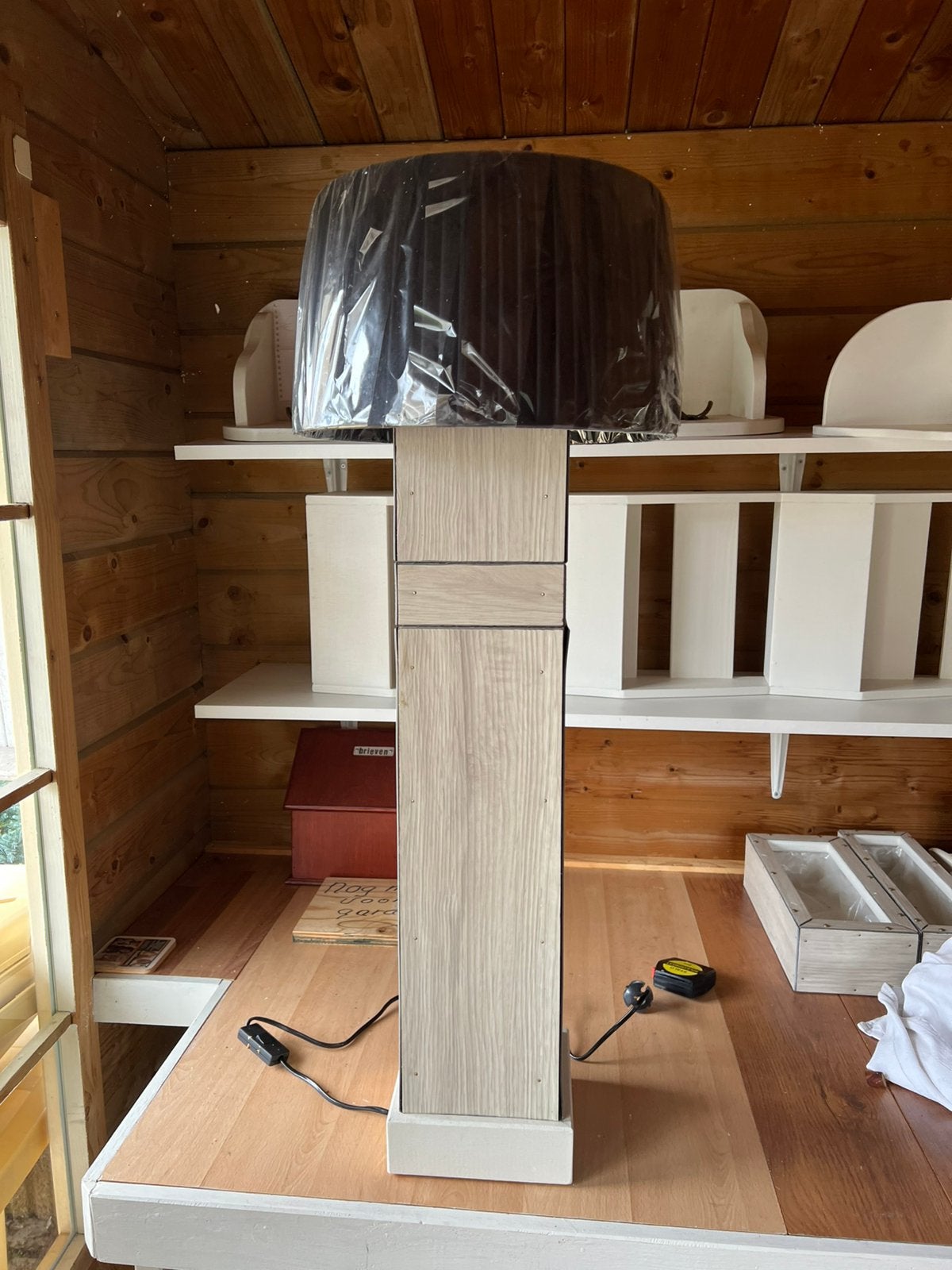Staande lamp met zwarte kap nieuw, Ophalen of Verzenden, Nieuw, Metaal