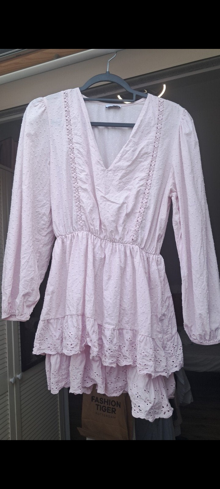 Jurk Fashion Tiger M/L Roze, Kleding | Dames, Jurken, Ophalen of Verzenden, Zo goed als nieuw, Roze, Boven de knie