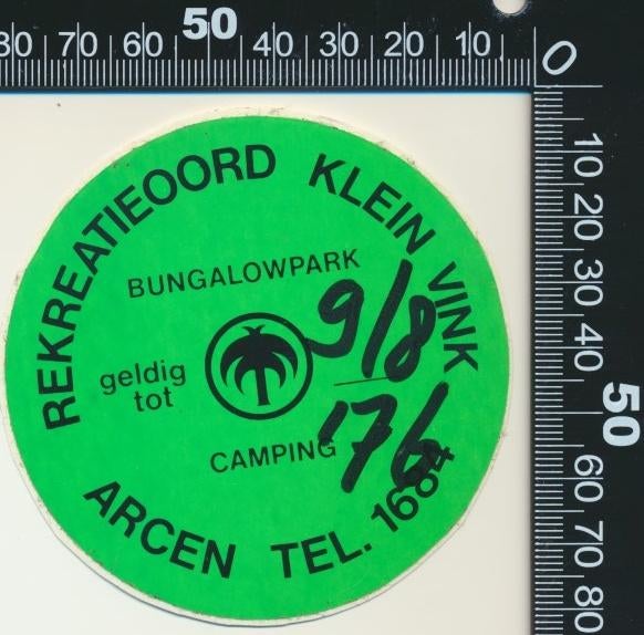 Sticker: Rekreatieoord Klein Vink, Ophalen of Verzenden, Zo goed als nieuw, Bedrijf of Vereniging