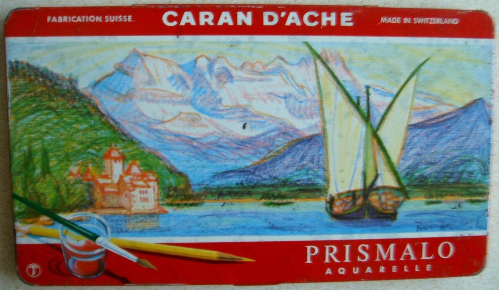 vintage Caran d'Ache blikje met kleurpotloden € 2,50, Ophalen of Verzenden, Gebruikt, Overige typen