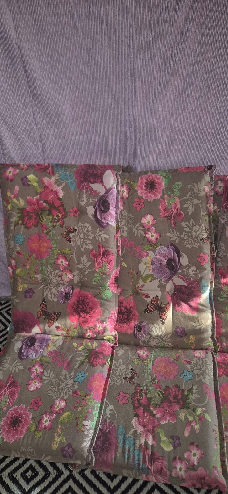 Bloemenprint tuinkussens 50x123 cm, Ophalen, Gebruikt