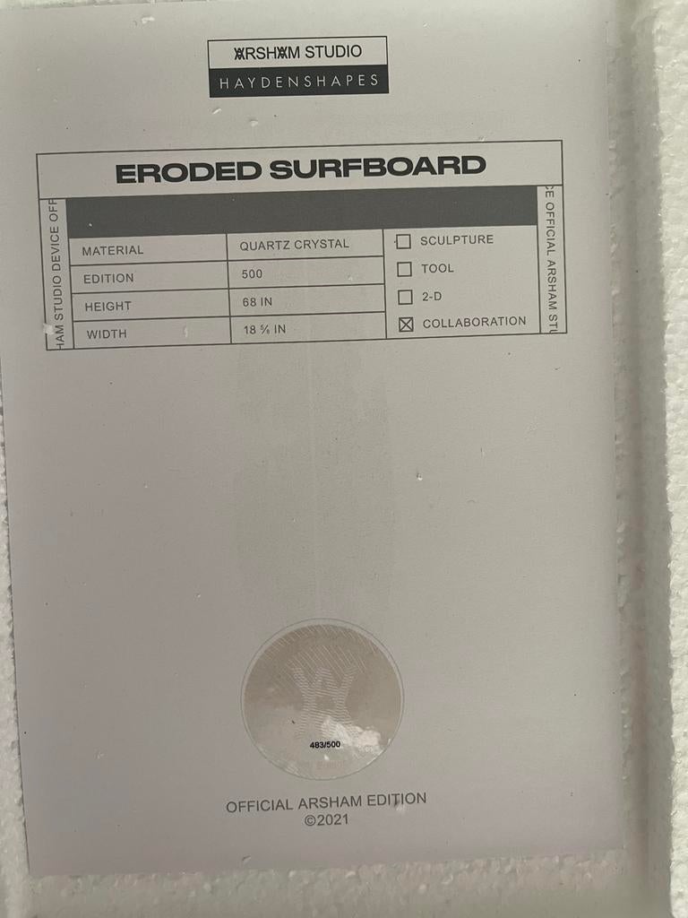 Daniel Arsham / Hayden Shapes 2021 Eroded Surfboard, Ophalen of Verzenden