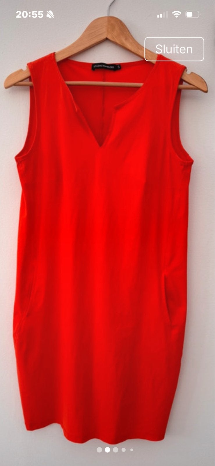 Studio Anneloes Simplicity Jurk S felrood of midden blauw, Ophalen of Verzenden, Zo goed als nieuw, Knielengte, Maat 36 (S)