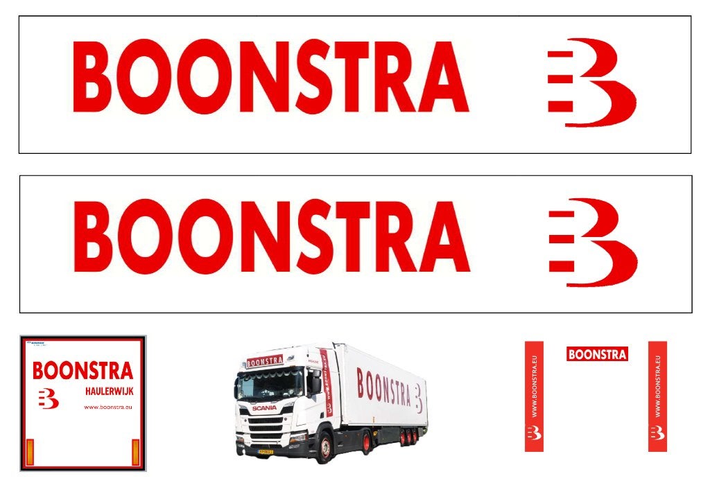 Vrachtauto decal 1:50 Boonstra Haulerwijk, Hobby en Vrije tijd, Modelauto's | 1:50, Verzenden, Nieuw, Bus of Vrachtwagen, Overige merken