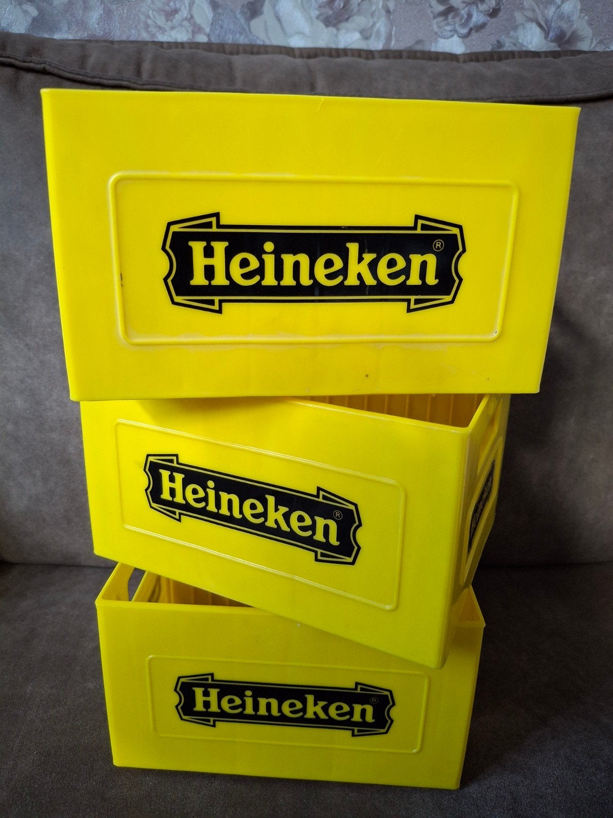 Mooie gele Heineken kratjes  / cd kistje, Verzamelen, Ophalen of Verzenden, Gebruikt, Overige typen, Heineken