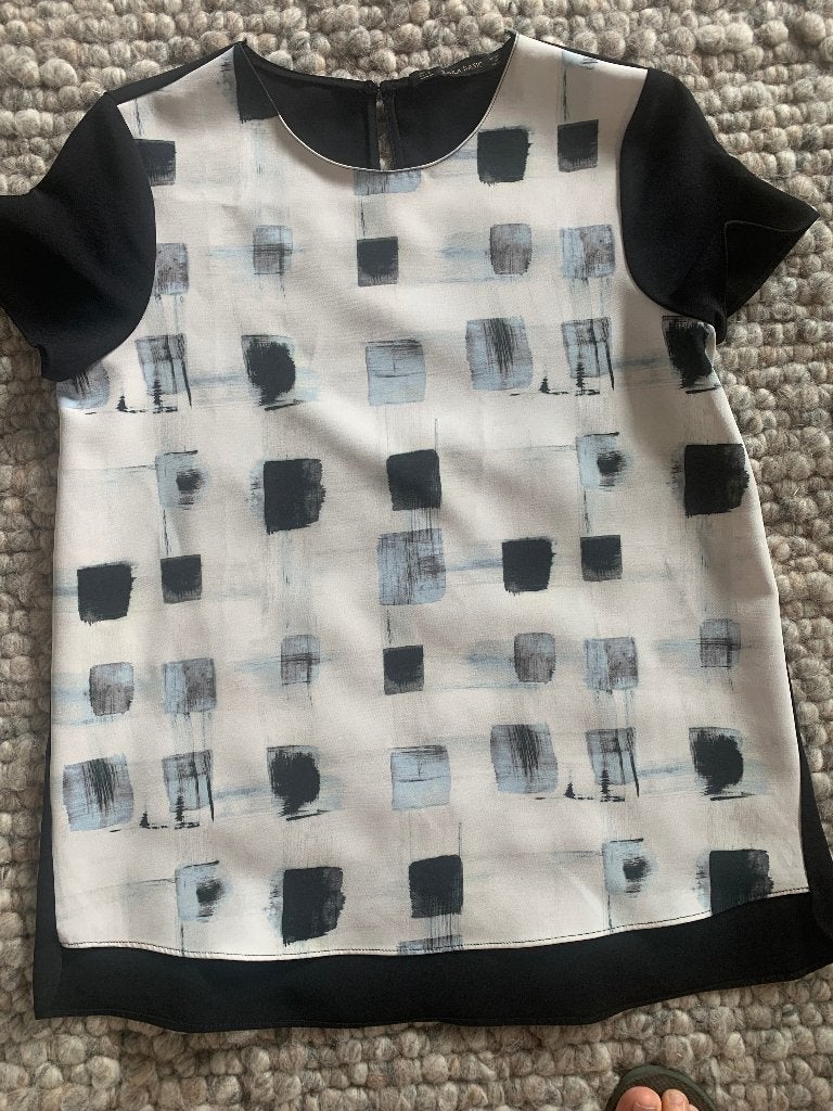 Opruiming ........ mooie klassieke top van ZARA maat S, Zara, Ophalen of Verzenden, Zo goed als nieuw, Korte mouw