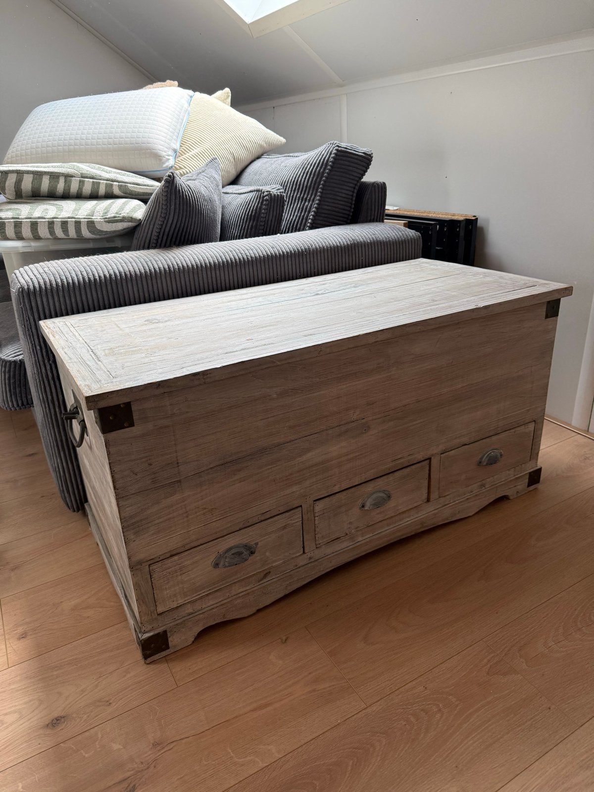 Houten kist met lades - Opbergkist - Salontafel, Ophalen, 50 – 75, Gebruikt, 100 tot 150 cm