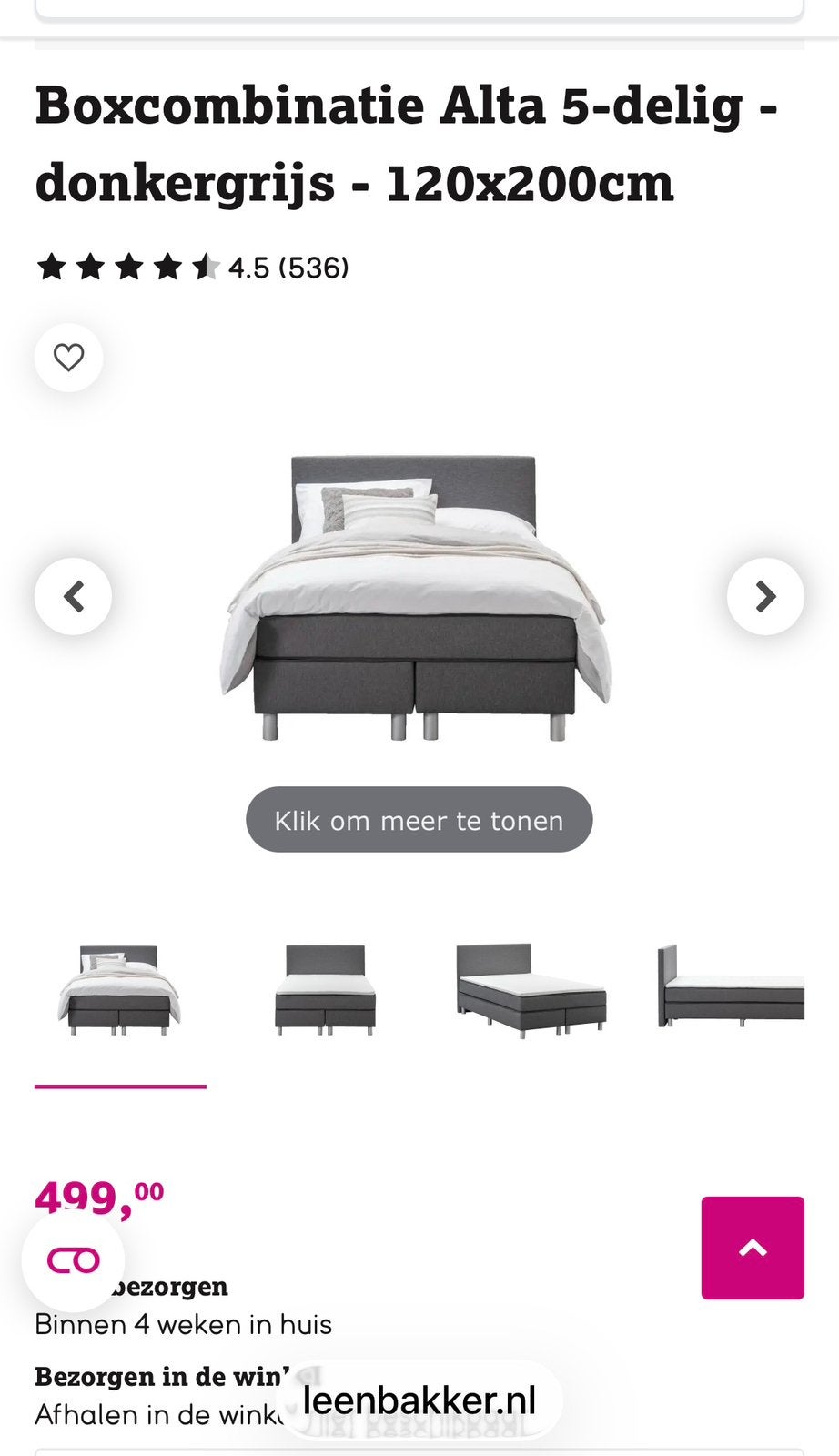 Boxsping bed, Ophalen, Overige materialen, Eenpersoons, Zo goed als nieuw
