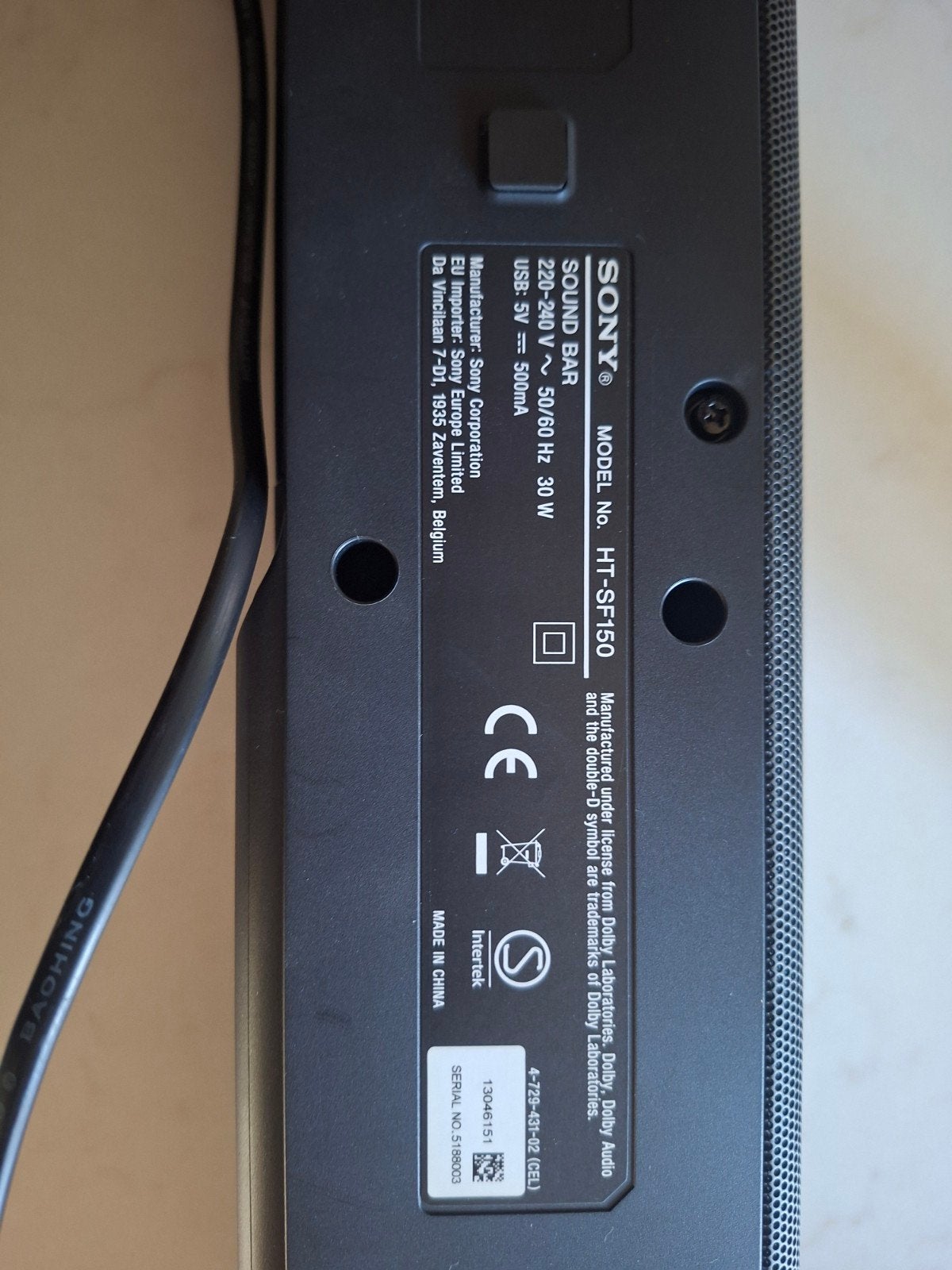 Sony HT-SF150 Soundbar met Bluetooth, Ophalen, Bluetooth, Gebruikt