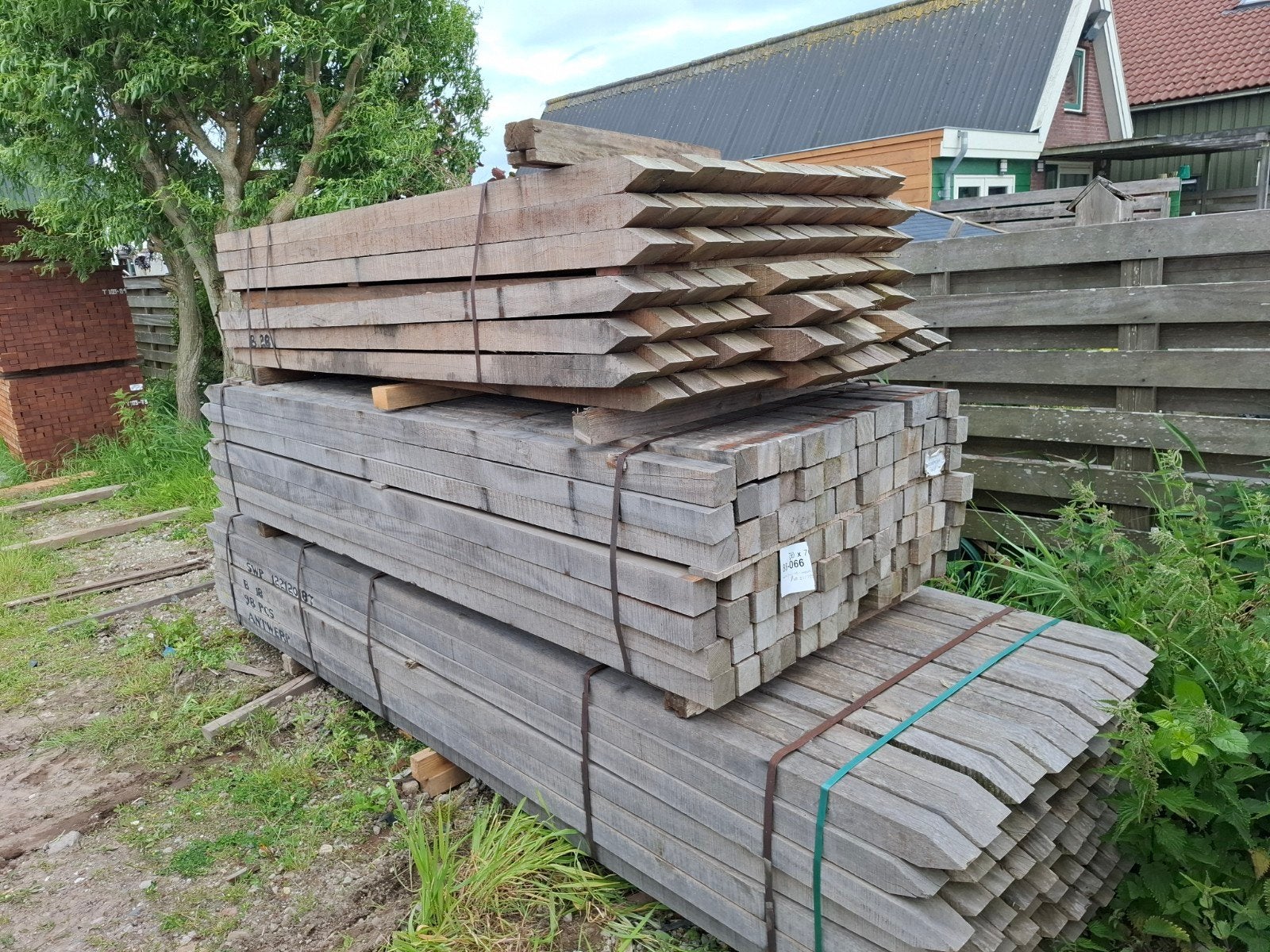 Hardhout palen balken 7x7x275 cm bezorgen mogelijk, Ophalen, Nieuw, Hardhout, 250 cm of meer