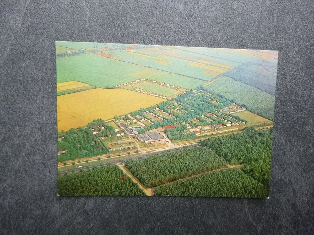 Oosterhout, camping het Haasje/luchtfoto 1974, Verzenden, 1960 tot 1980, Gelopen, Noord-Brabant
