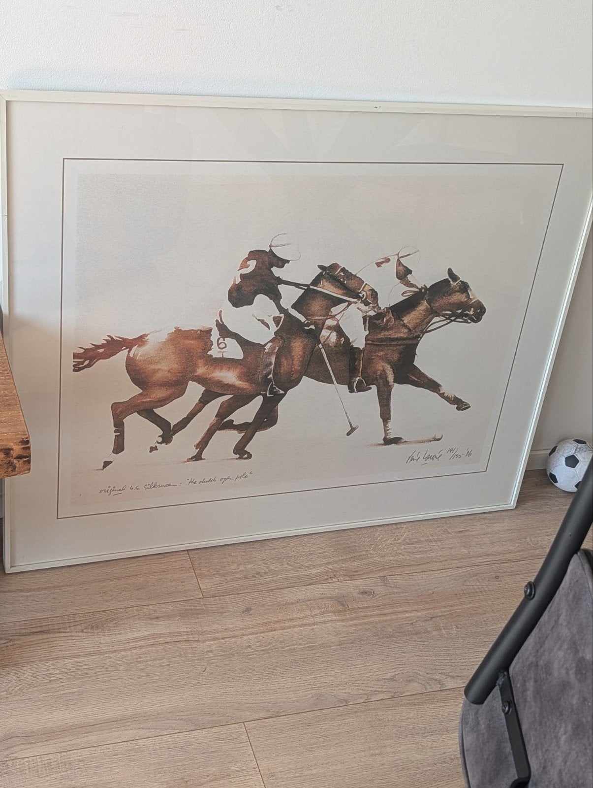 Rene Brone - Winning the Dutch open polo, Ophalen of Verzenden, Minder dan 50 cm, Schilderij