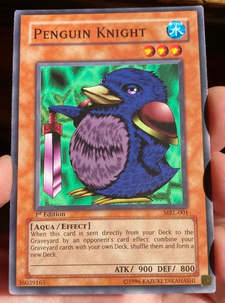 Yu-Gi-Oh! Penguin Knight MRL 1st Edition !, Ophalen of Verzenden, Zo goed als nieuw, Losse kaart