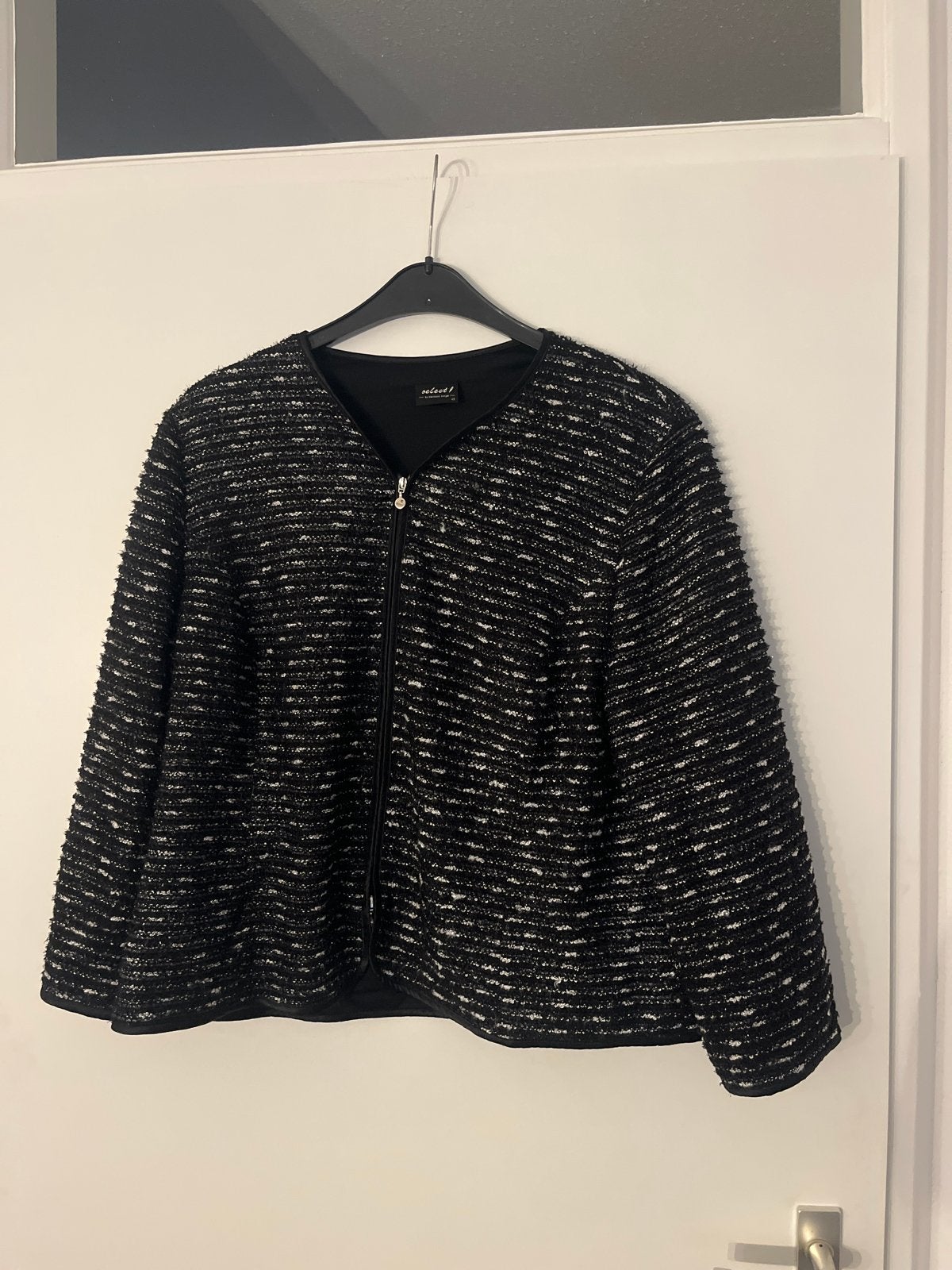 Stijlvol zwart-wit jasje van Select by Hermann Lange, Kleding | Dames, Verzenden, Zwart, Maat 46/48 (XL) of groter, Zo goed als nieuw