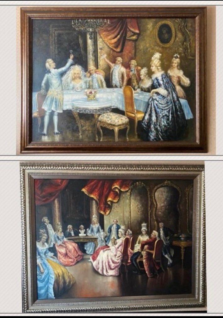 Groot barok olieverf schilderij  B136H106 & B143H113, Antiek en Kunst, Kunst | Schilderijen | Klassiek, Ophalen, Overige stijlen