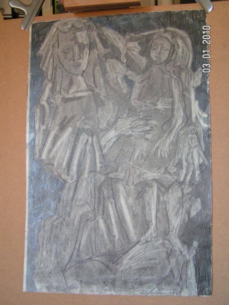 Hubert Bekman studie voor sculptuur (HB Potlood) tekening, Antiek en Kunst, Kunst | Tekeningen en Foto's, Verzenden, Tekening
