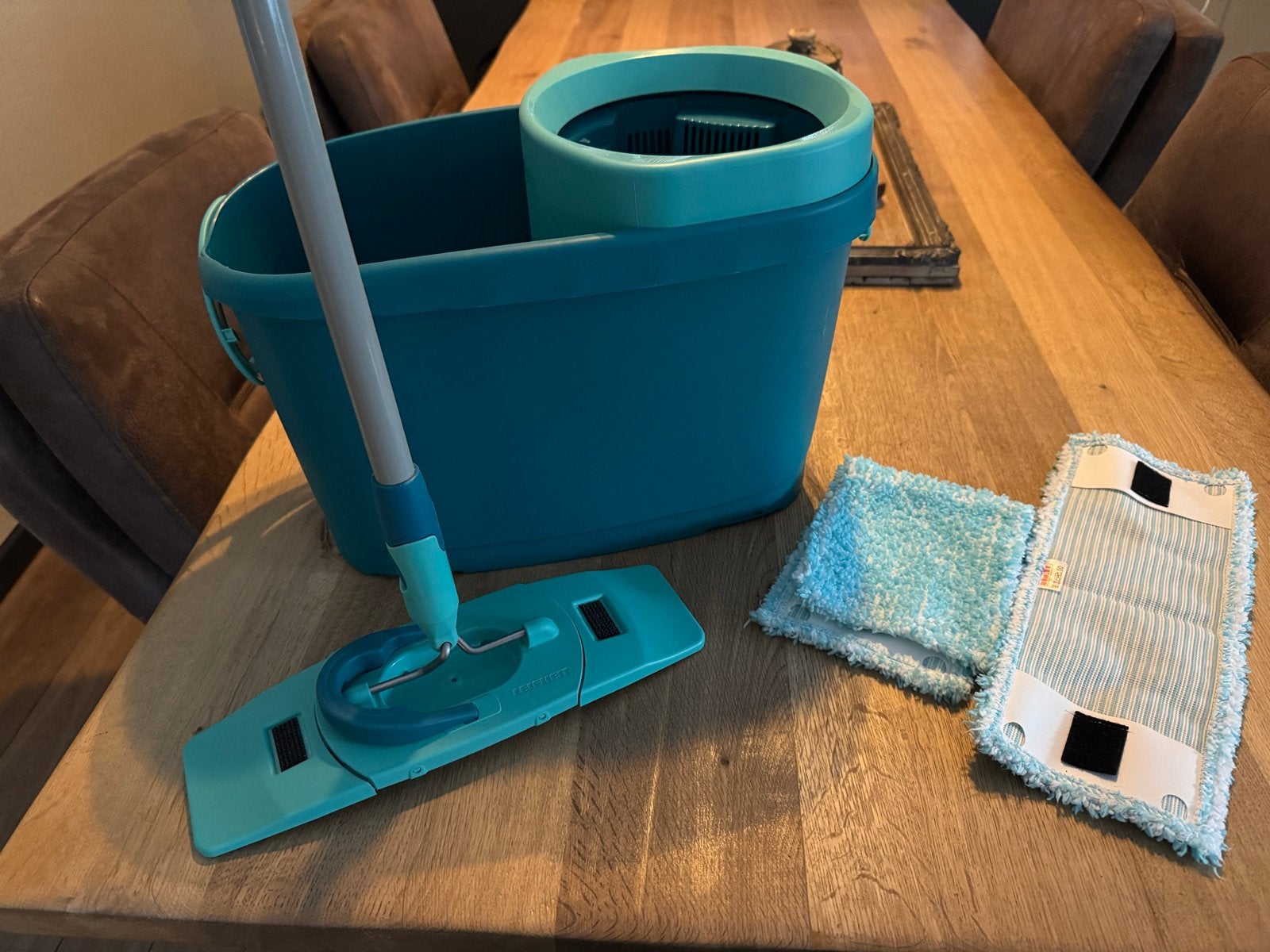 Leifheit Clean Twist dweil Set met Emmer en 2 Hoezen, Ophalen, Mop of Dweil
