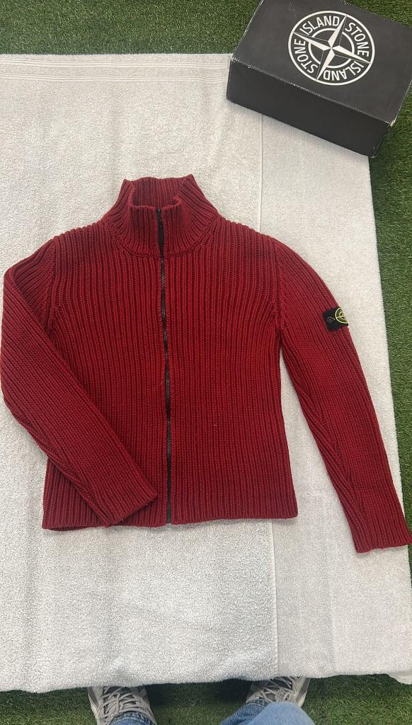 Stone Island Vest Sweater met rits Heavy Knitwear Gilet, ., Ophalen of Verzenden, ., Rood