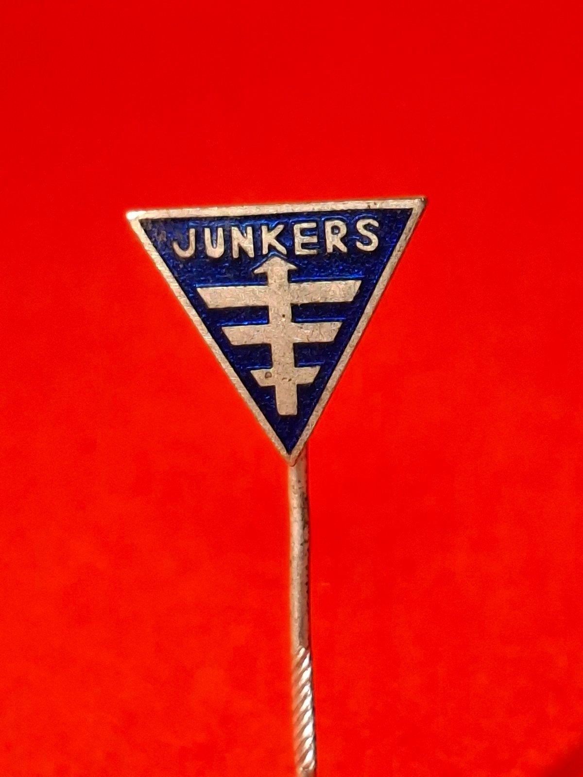 Emaille speld JUNKERS, Ophalen of Verzenden, Gebruikt