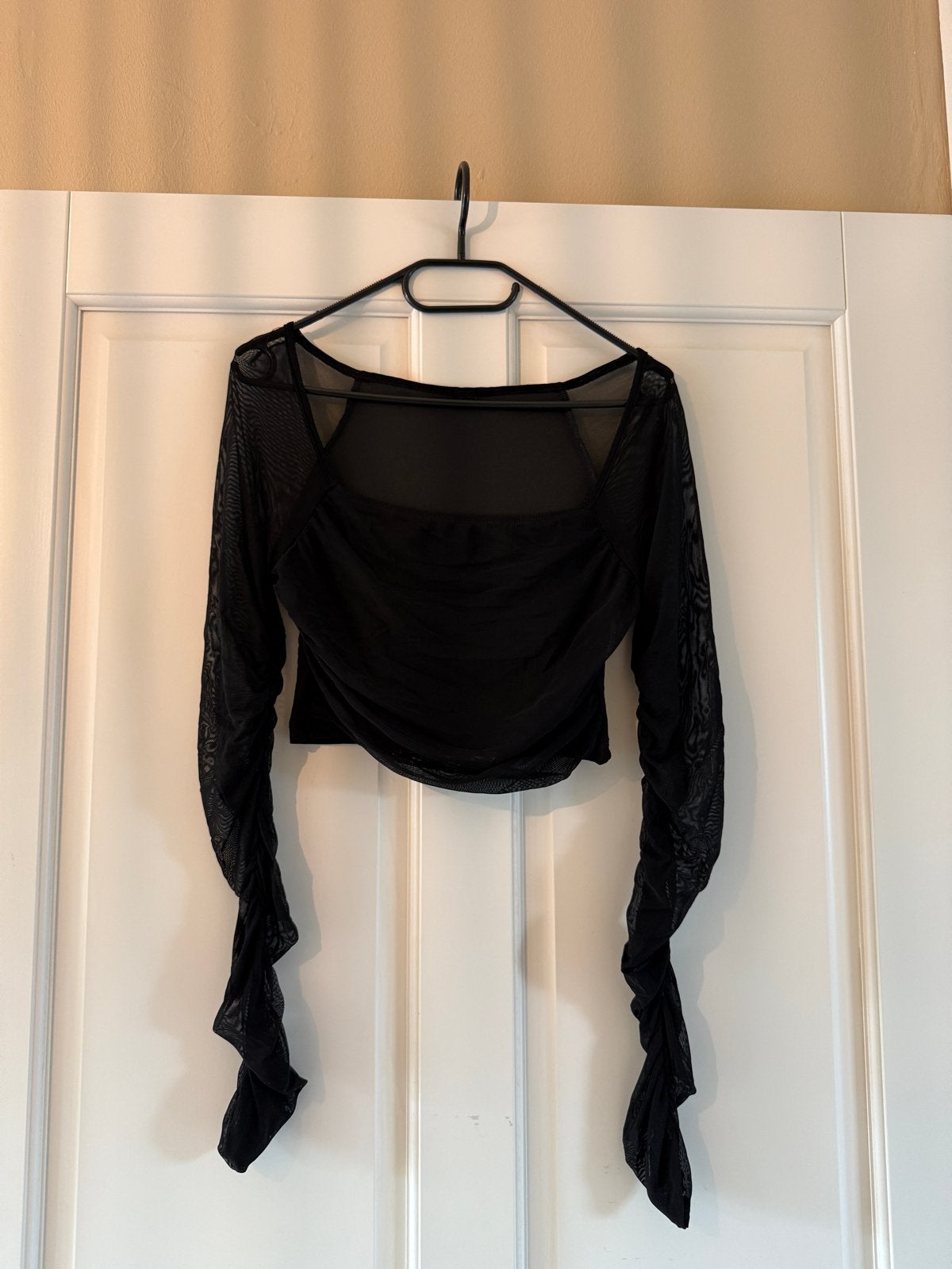 Zwarte Mesh Top Maat M, Maat 38/40 (M), Zwart, Ophalen of Verzenden, Lange mouw