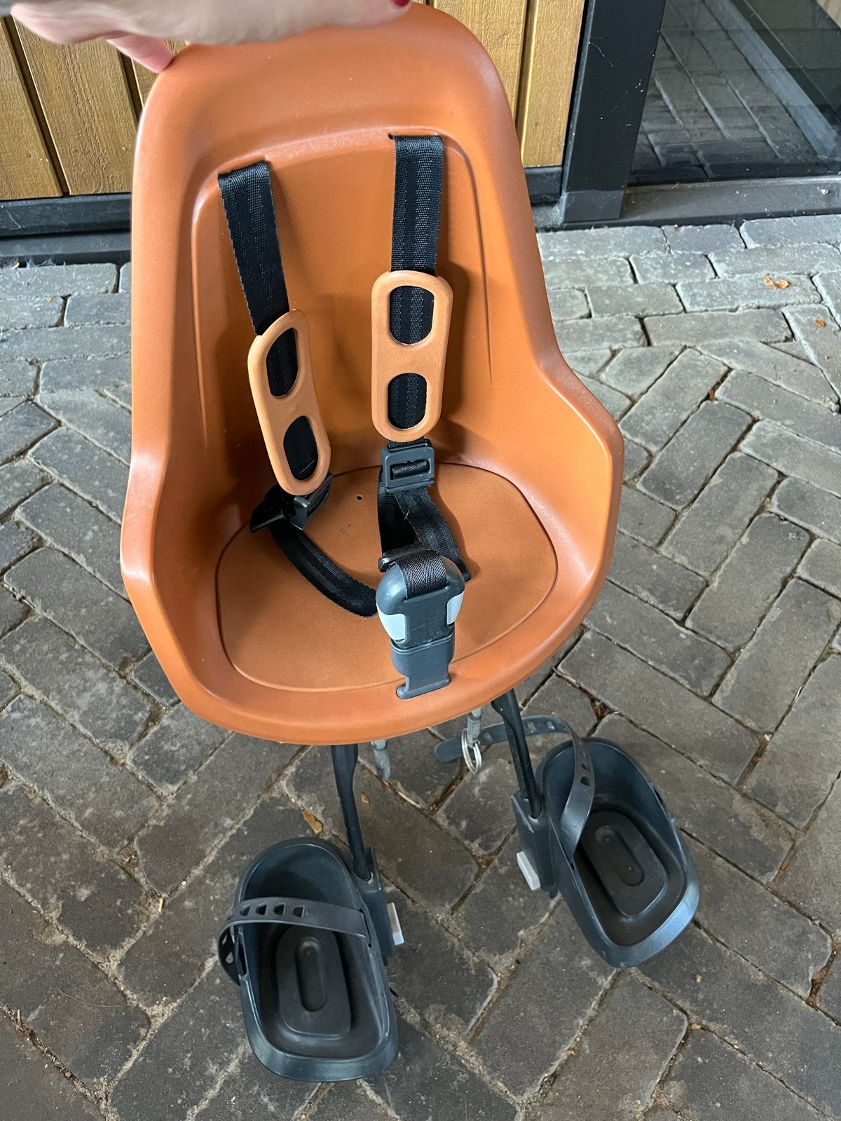 Bobike One Mini fietsstoeltje met windscherm, Ophalen, Voetsteuntjes, BOBIKE, Zo goed als nieuw