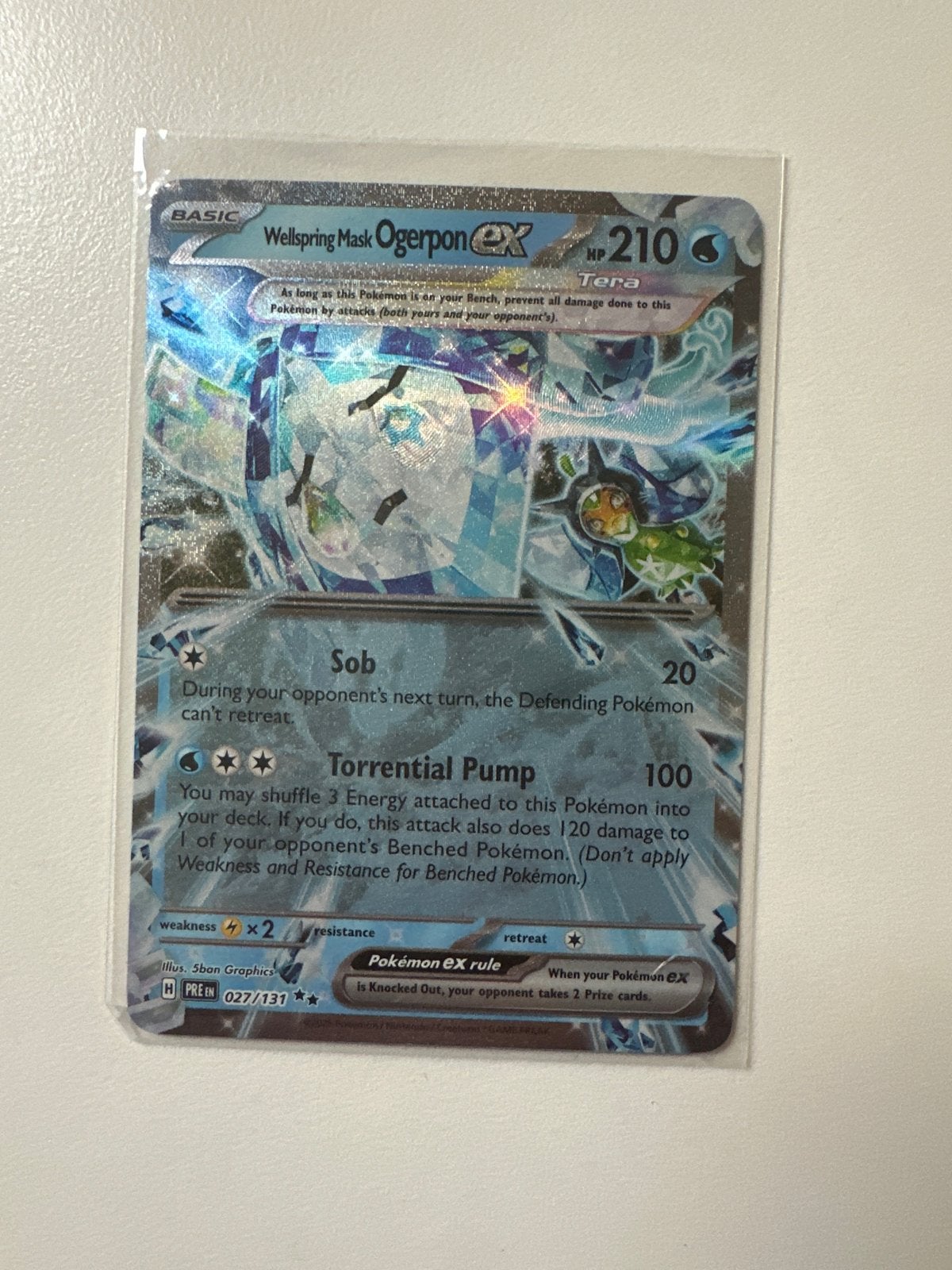 Wellspring Mask Ogerpon ex 027/131 Pokémon Kaart, Ophalen of Verzenden, Zo goed als nieuw, Losse kaart, Foil