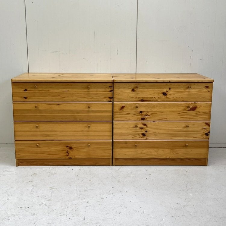 Scandi houten ladekast dressoir 2 delig wandkast vintage, Ophalen, Gebruikt, 150 tot 200 cm, Onbekend