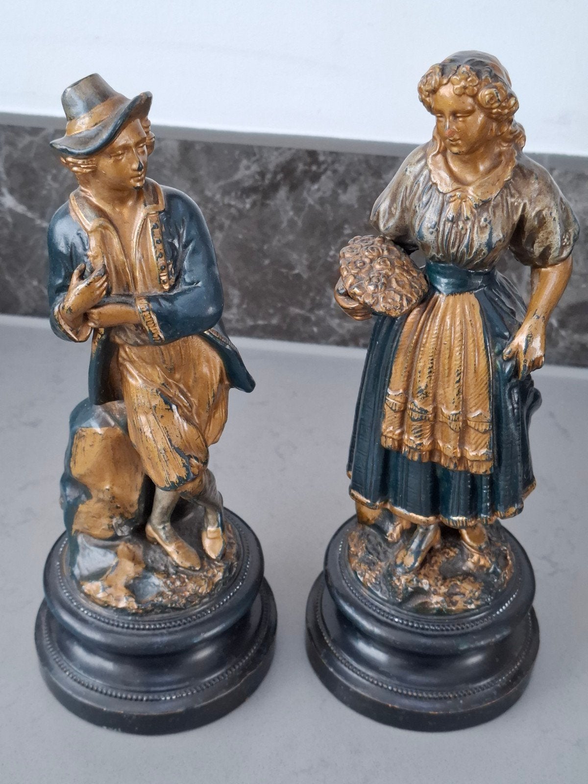 Vintage Beeldenpaar: Gebroeders v Paridon., Ophalen of Verzenden