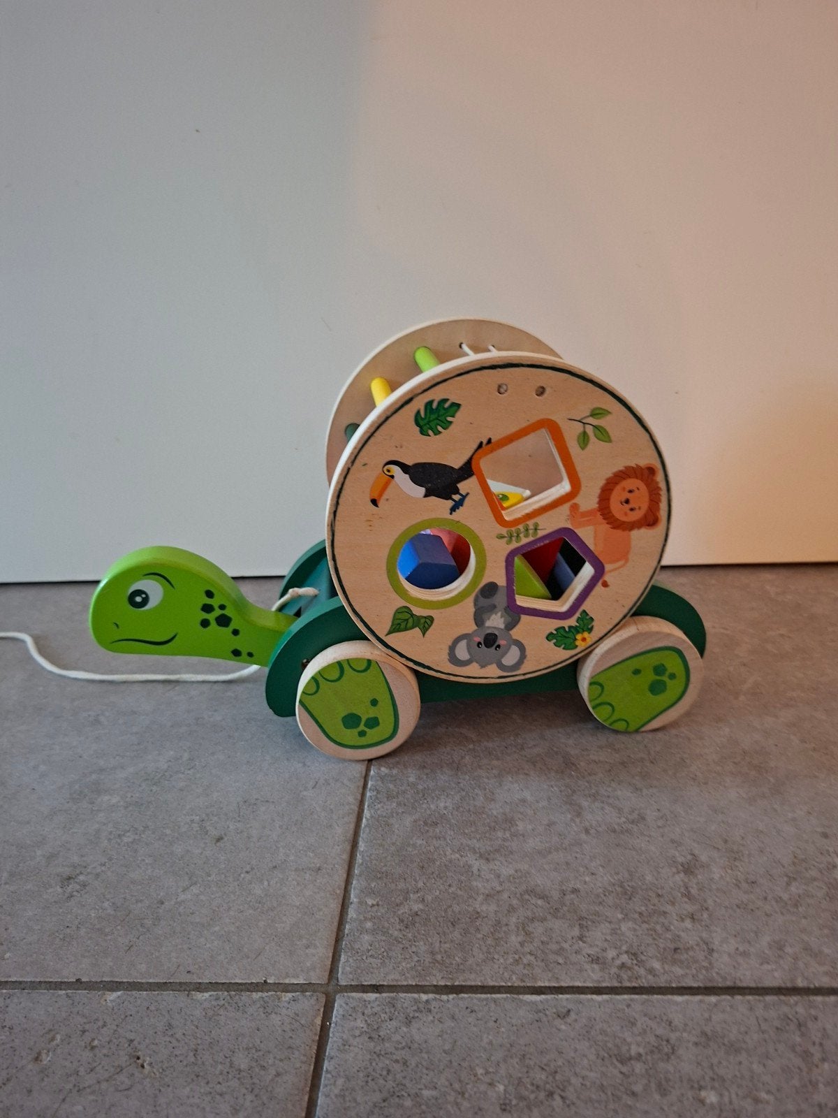 Houten vormensorteerder met trekkoord - Schildpad, Ophalen of Verzenden, Gebruikt, Overige typen, Met wieltjes
