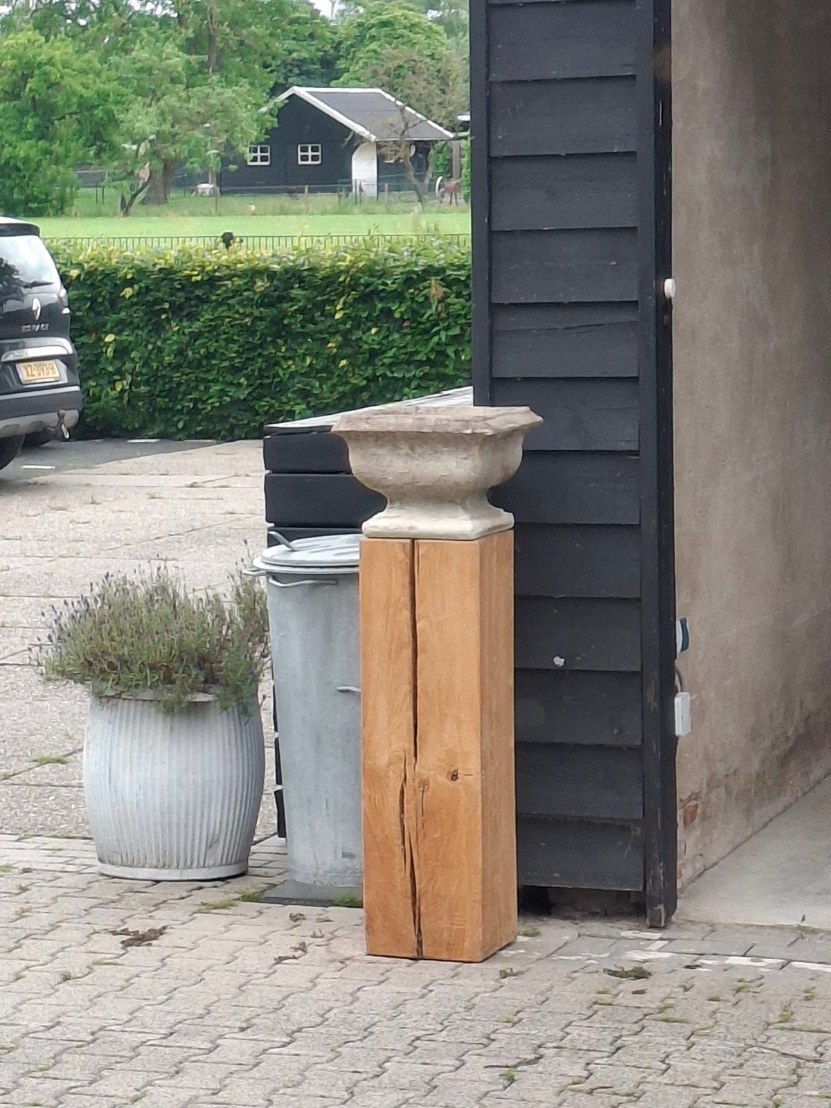 Zuil, sokkel van eikenhout, Ophalen of Verzenden, Zo goed als nieuw, Hout, Overige typen