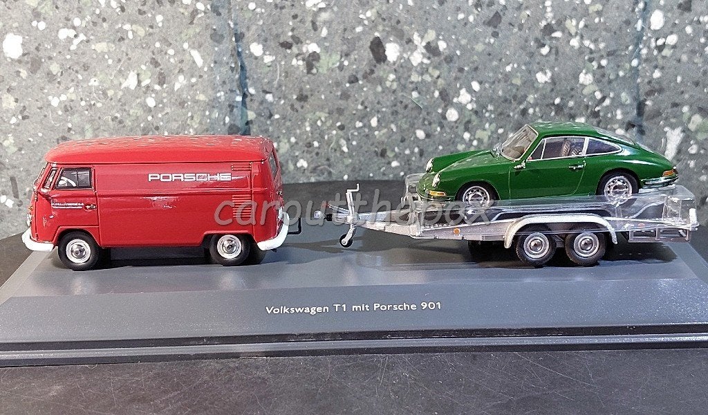 Volkswagen T1 met Porsche 901 1:43 Schuco Sch193, Verzenden, Nieuw, Auto, Schuco