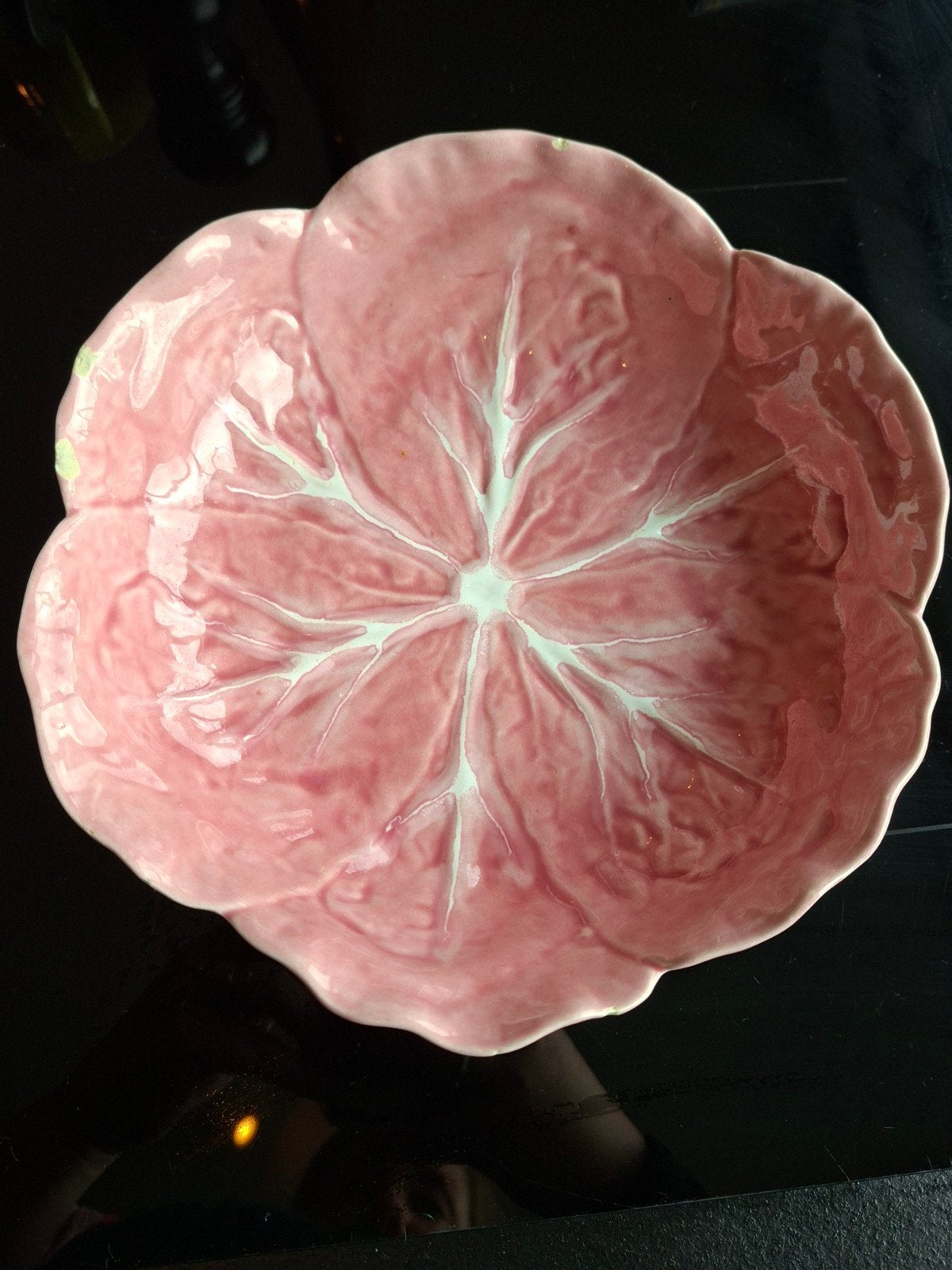 Vintage Roze Cabbage Ware Schaal - Bordallo Pinheiro, Ophalen of Verzenden