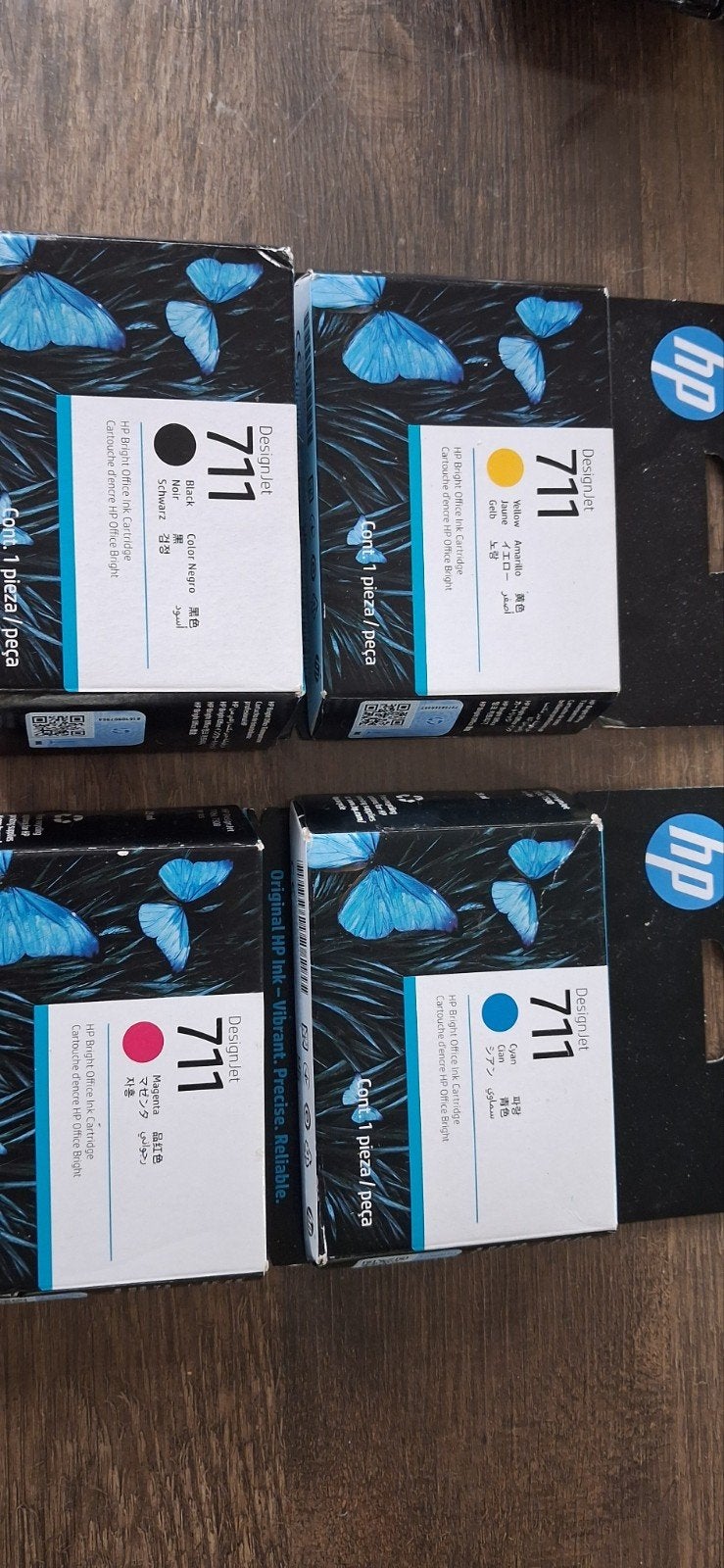 HP Inktpatronen nr. 711 - Geel, Blauw, Zwart, Rood (Nieuw), Ophalen of Verzenden, Nieuw, Cartridge, HP