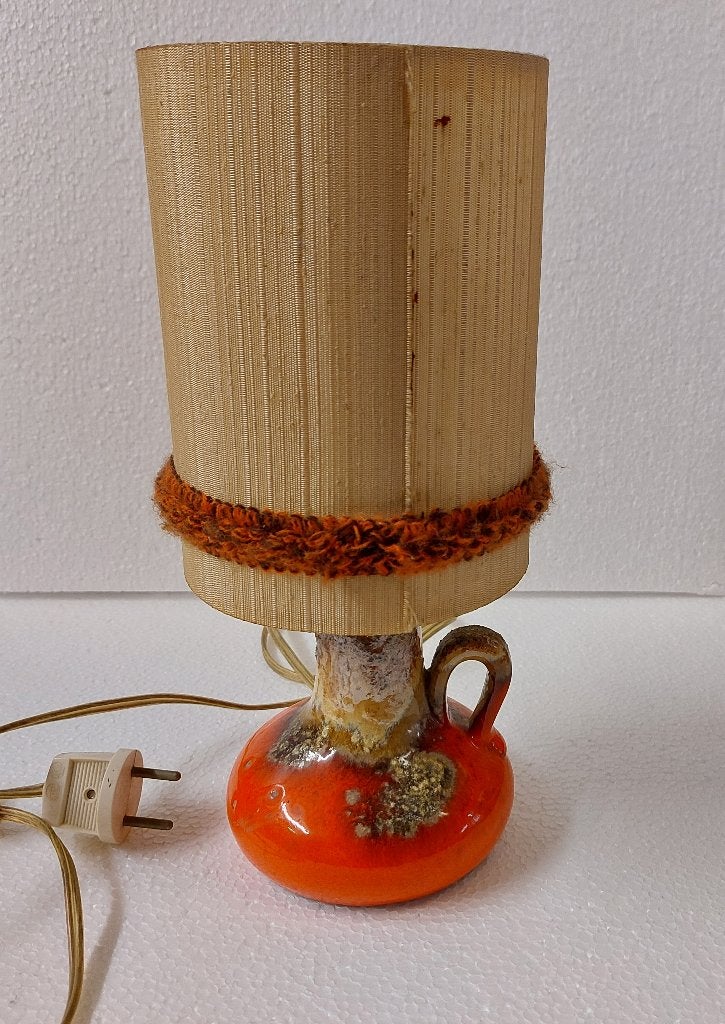 Fat Lava lamp schemerlamp Vintage Oranje met snoer en kap, Ophalen